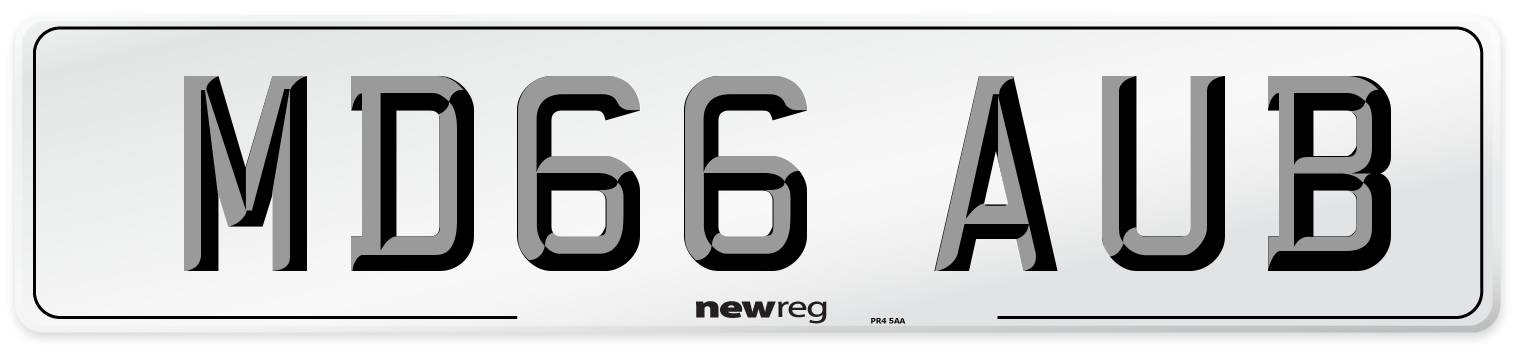 MD66 AUB Number Plate from New Reg